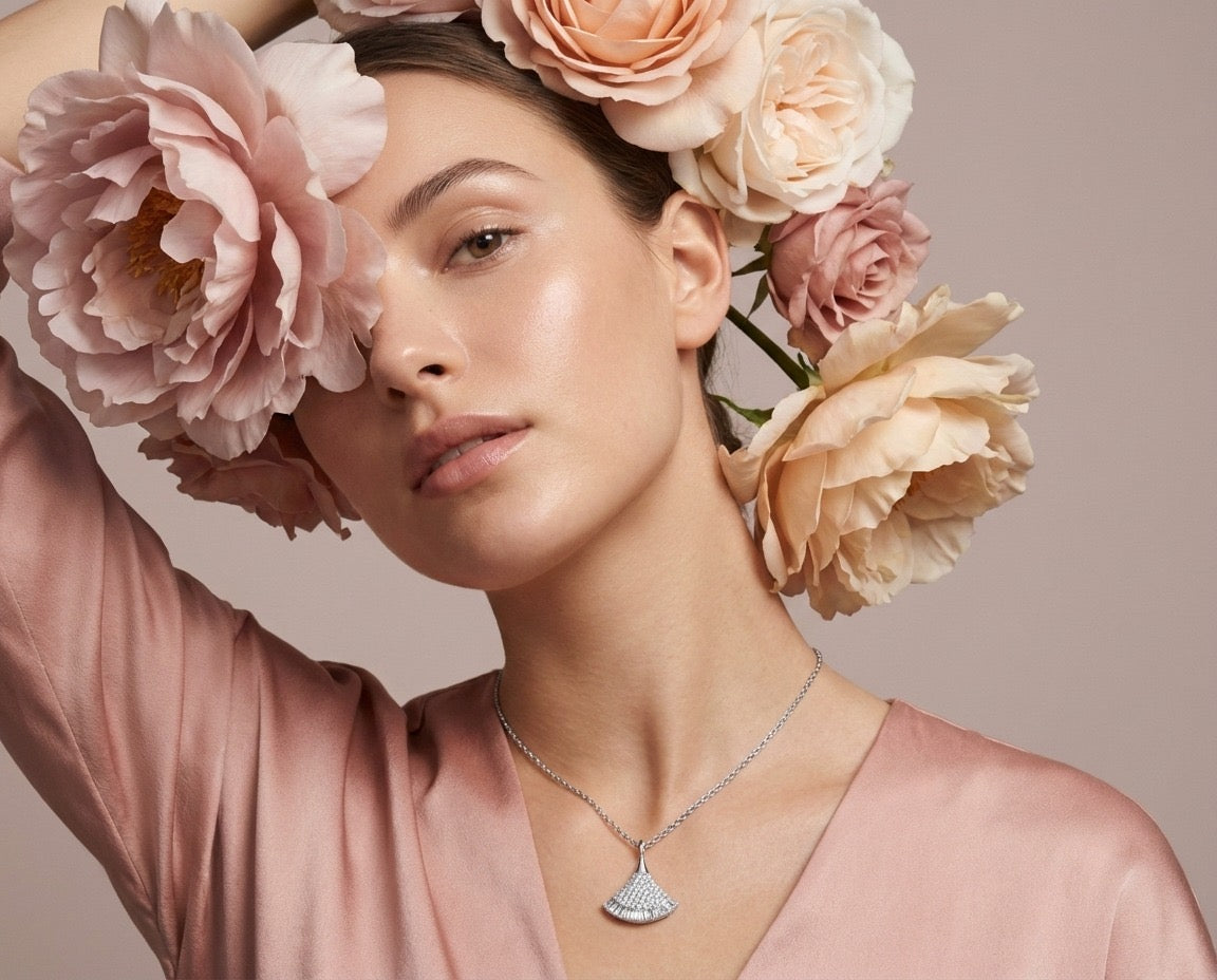 Celeste Fan Pendant Necklace