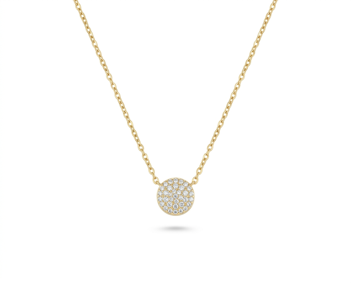 Luxe Pavé Disc Necklace