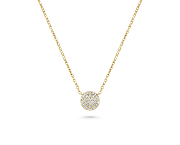 Luxe Pavé Disc Necklace