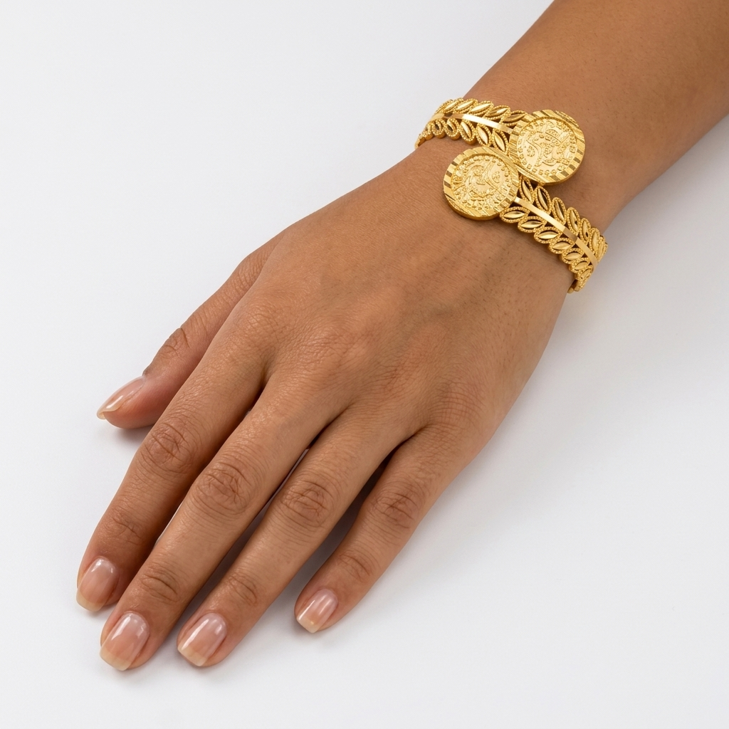 Imperial Laurel Coin Cuff