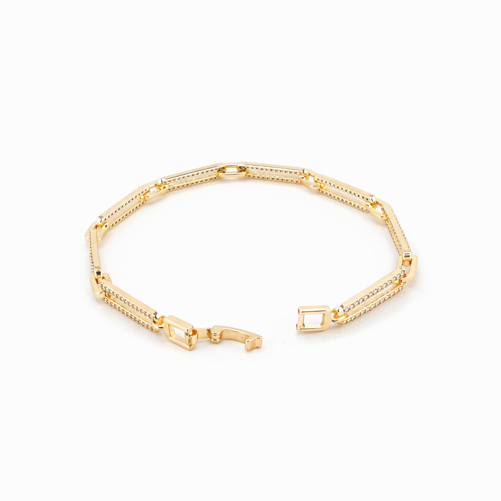 Modern Crystal Link Bracelet