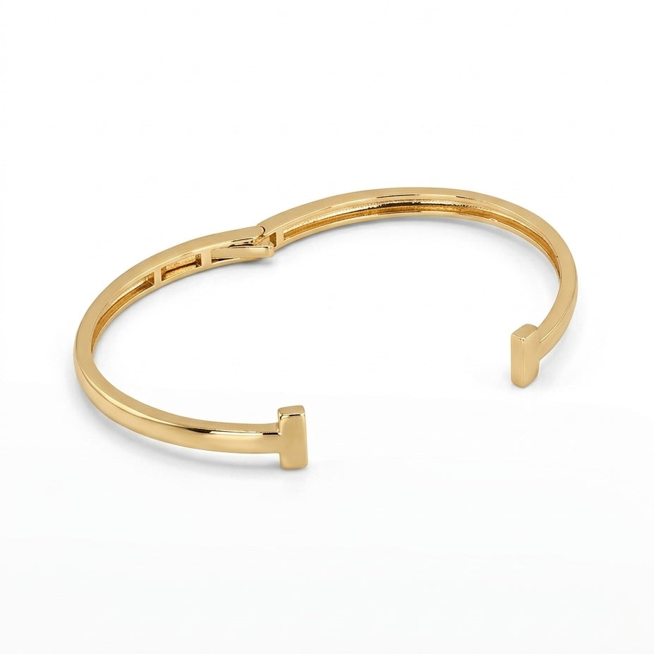 Icon T-Bar Gold Bangle