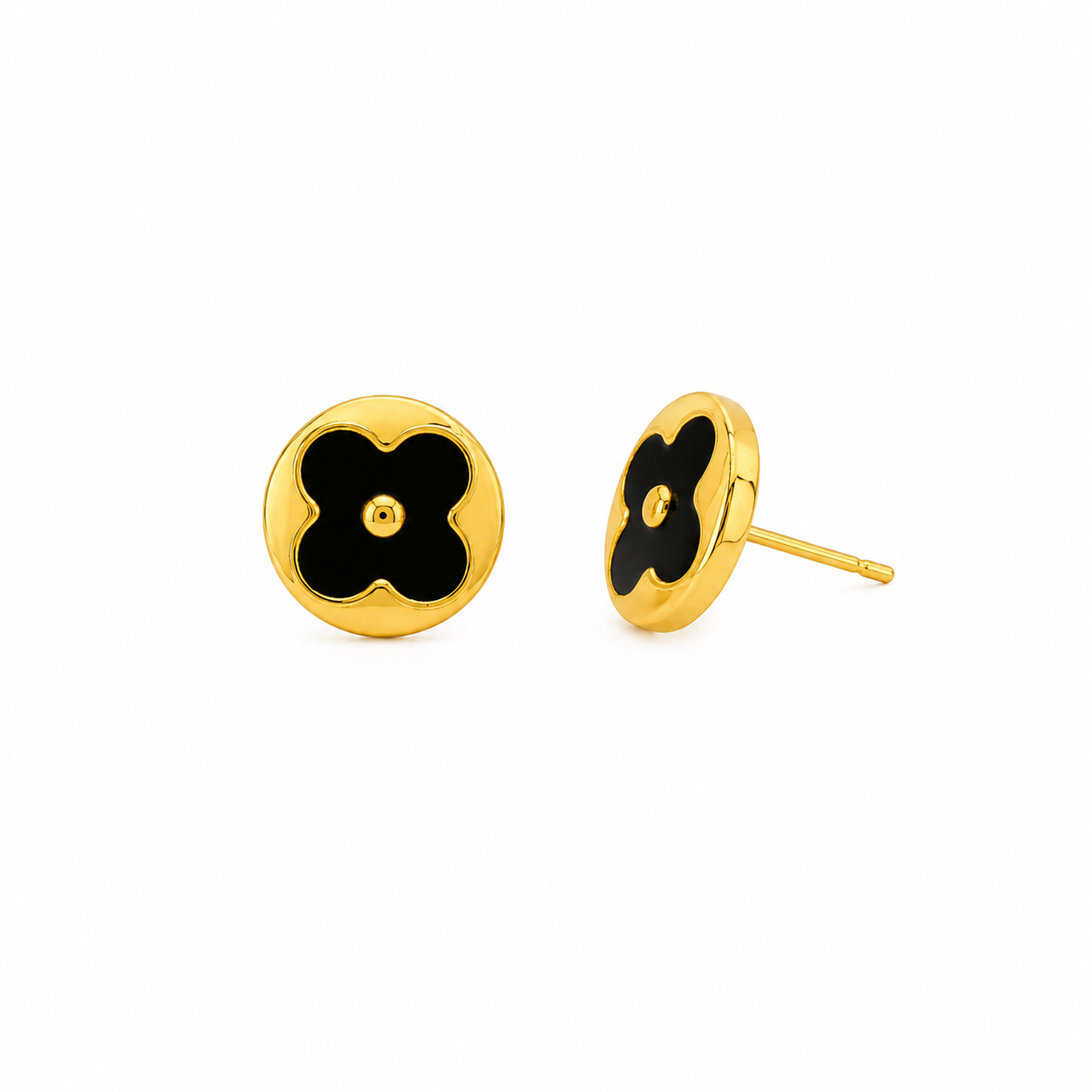 Midnight Clover Stud Earrings