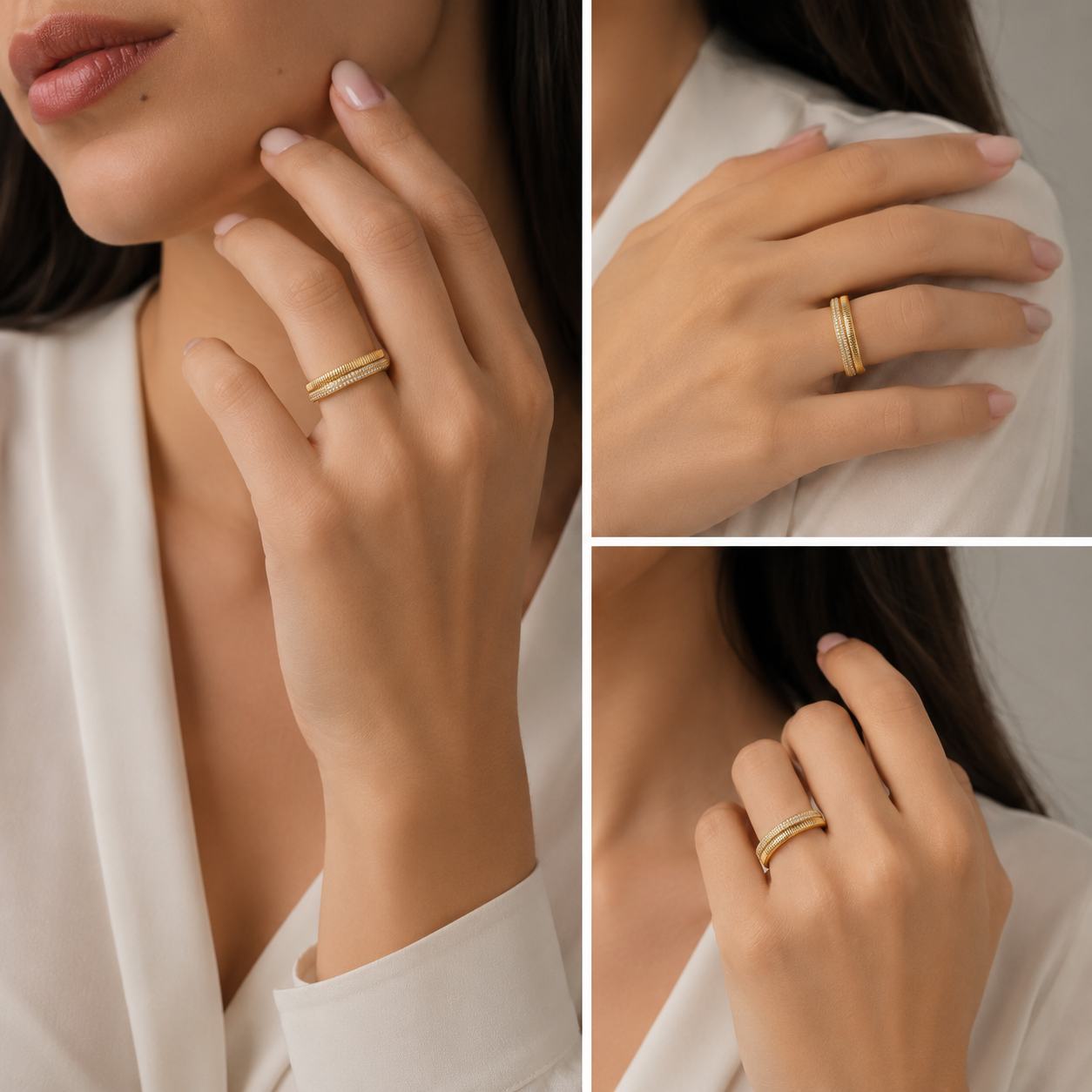 Luna Crystal Adjustable Ring
