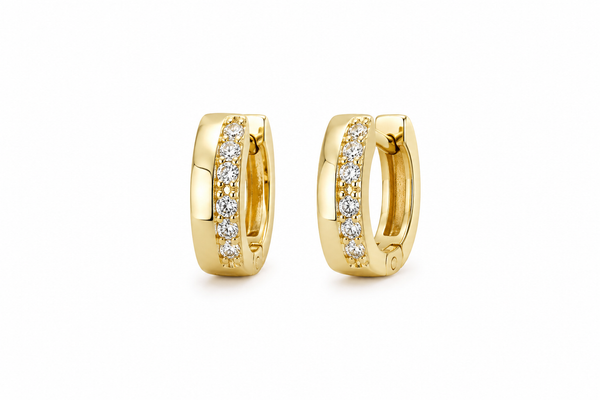 Classic Crystal Huggie Hoop Earrings