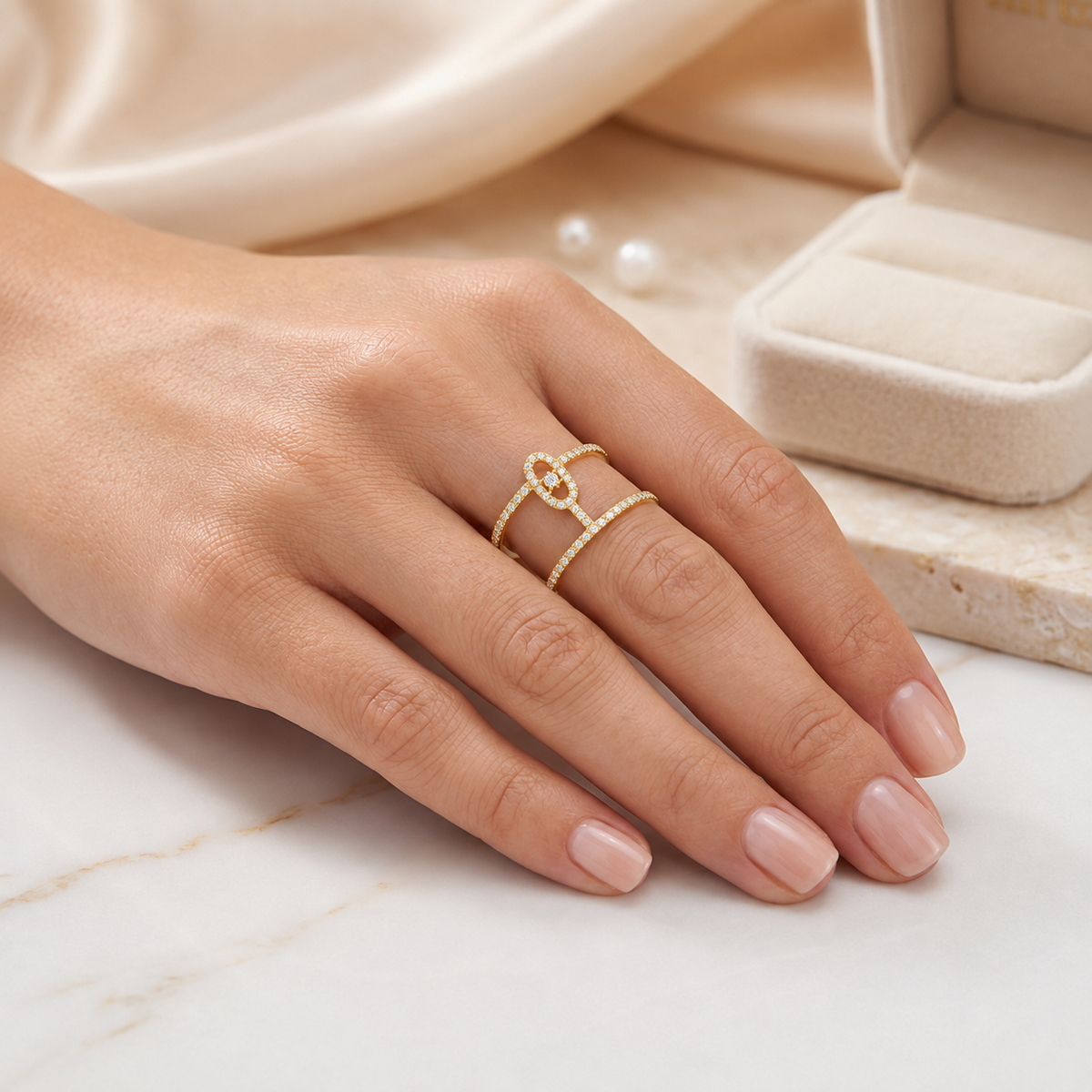Crystal Open Statement Ring