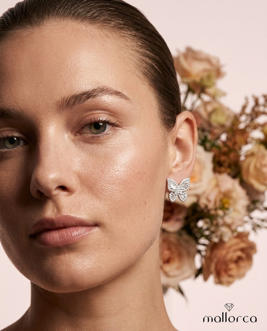 Papillon Crystal Butterfly Stud Earrings