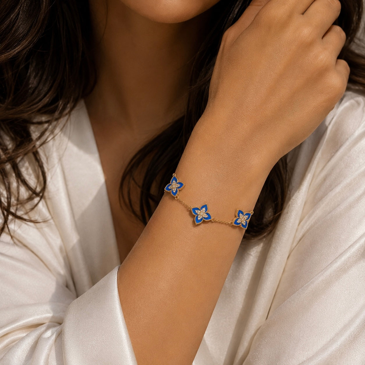 Sapphire Clover Bracelet
