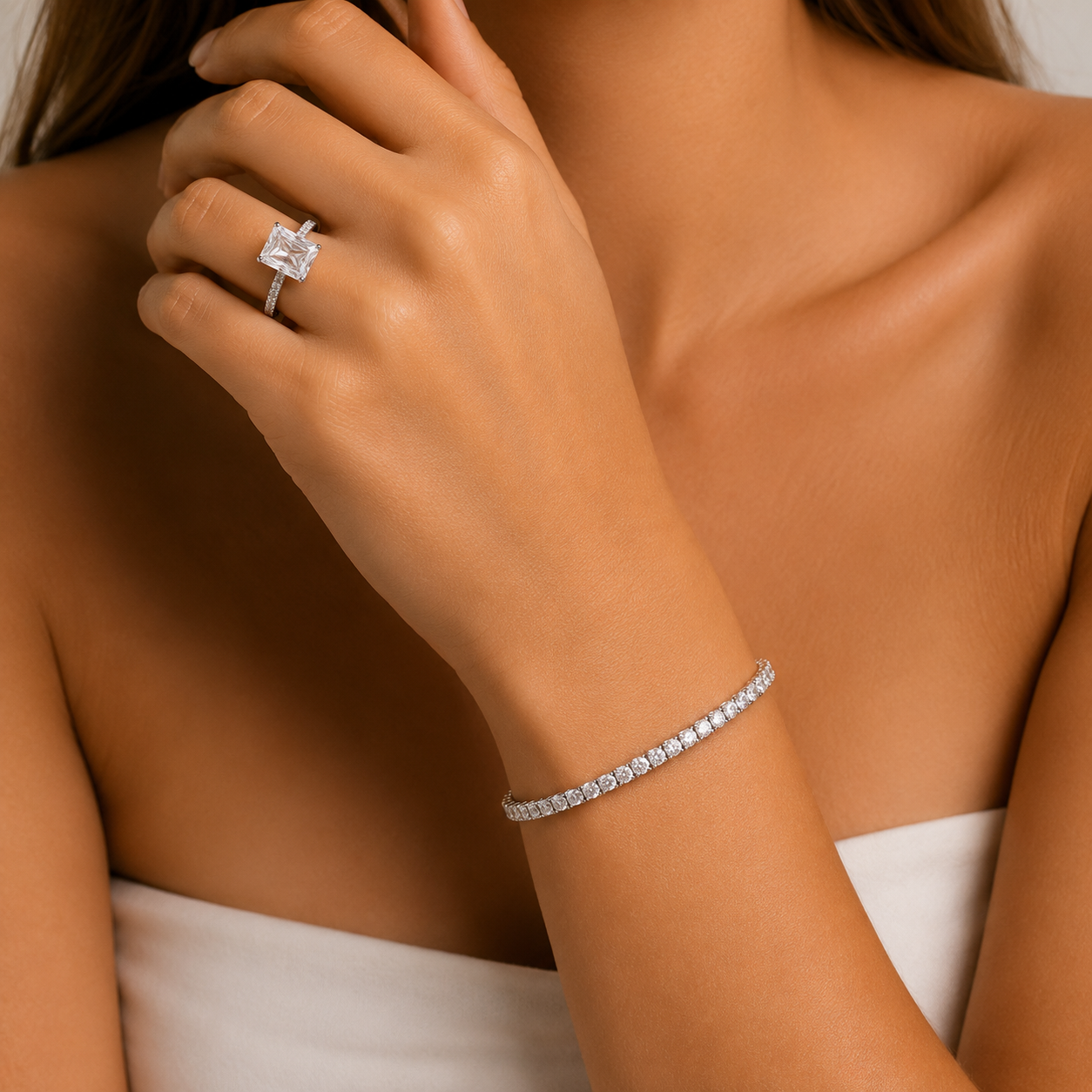 Luxury Silver Tennis Bracelet