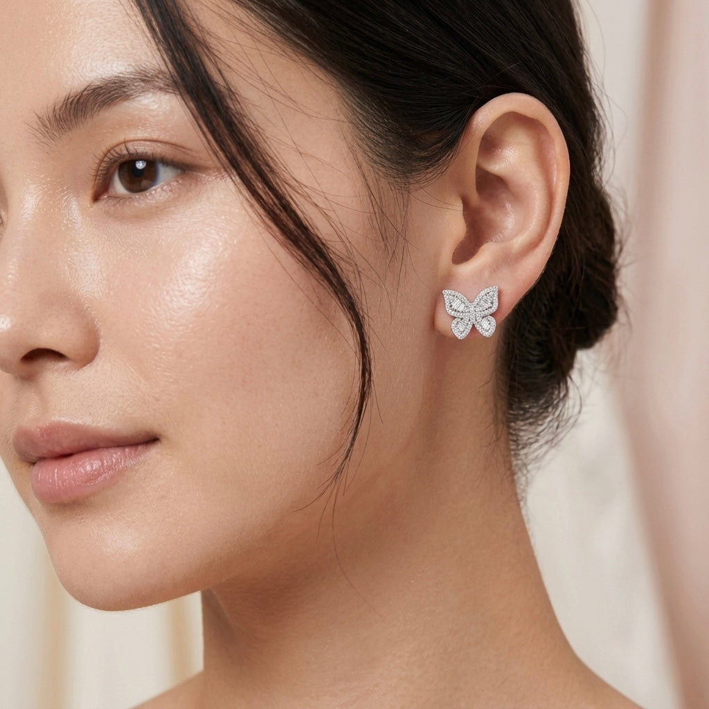 Papillon Crystal Butterfly Stud Earrings
