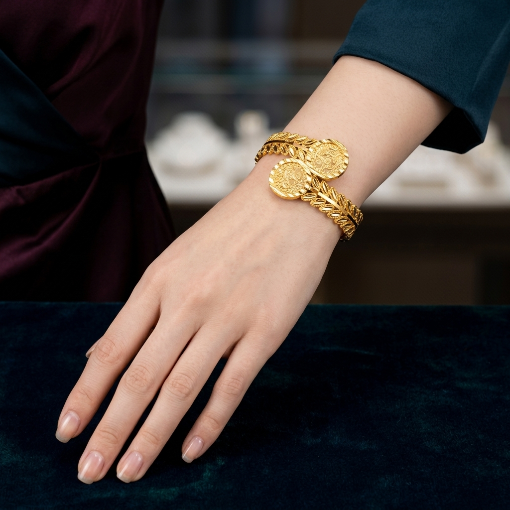 Imperial Laurel Coin Cuff