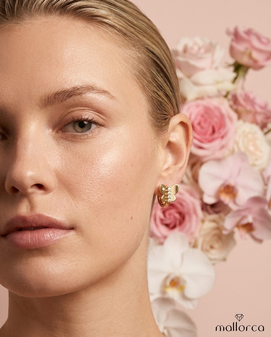 Butterfly Crystal Huggie Earrings