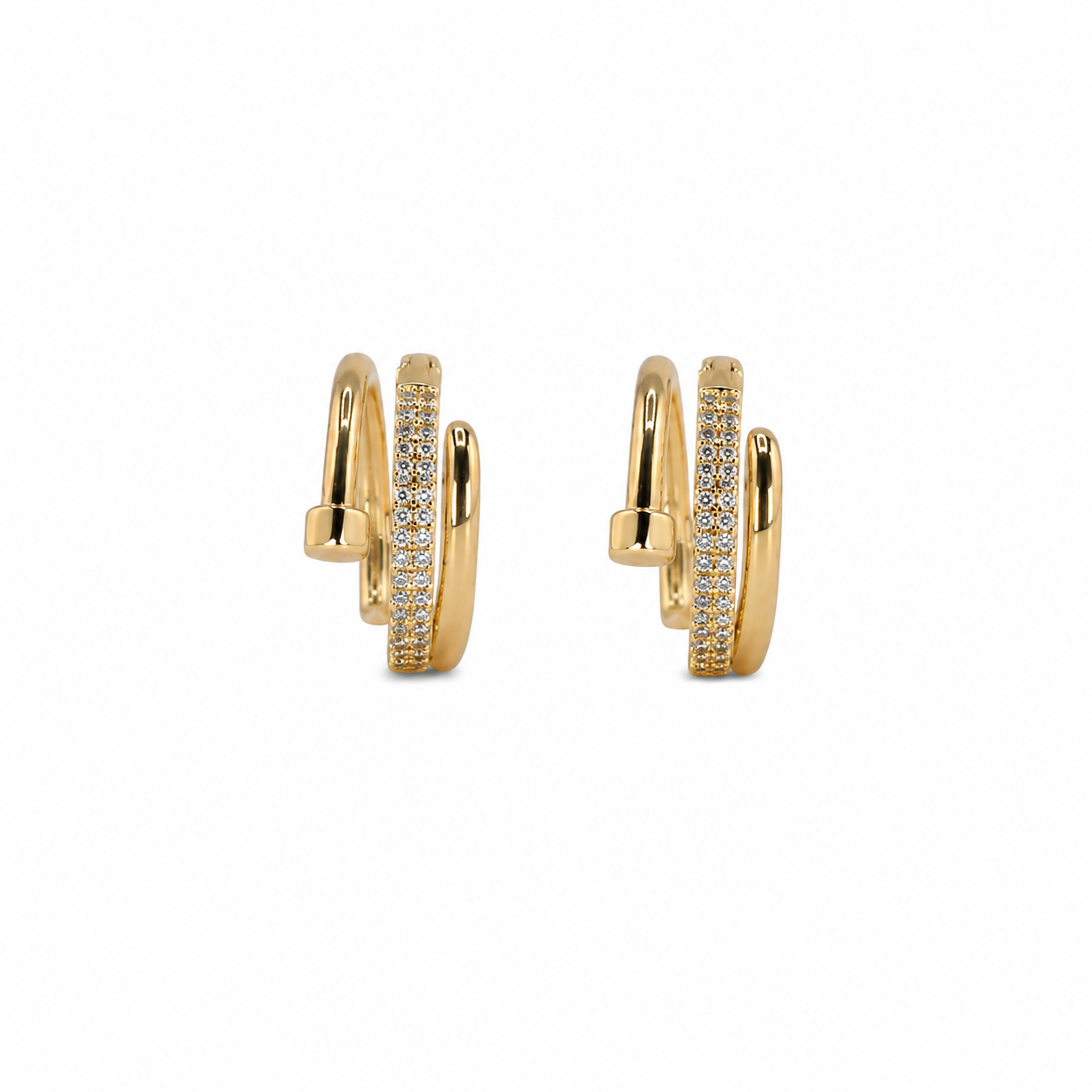 Luna Triple Wrap Pavé Hoop Earrings