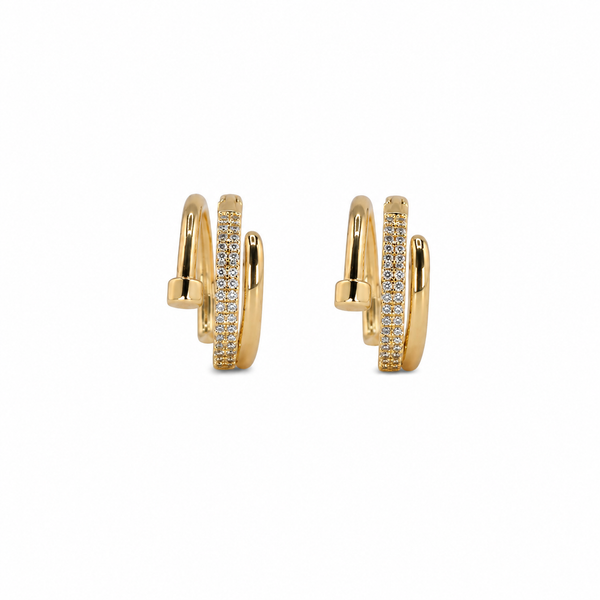 Luna Triple Wrap Pavé Hoop Earrings