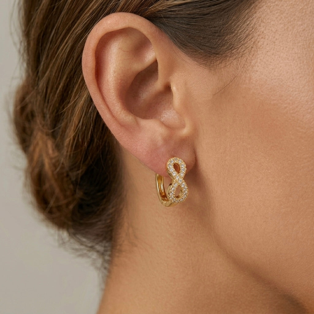 Infinity Crystal Hoop Earrings