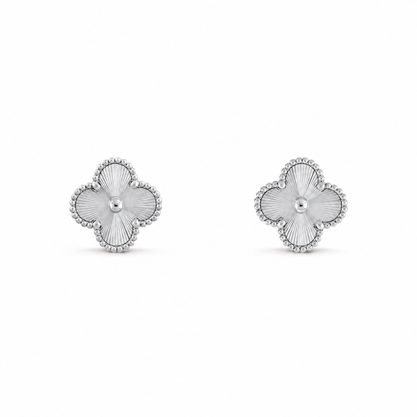Clover Stud Earrings – Silver Edition
