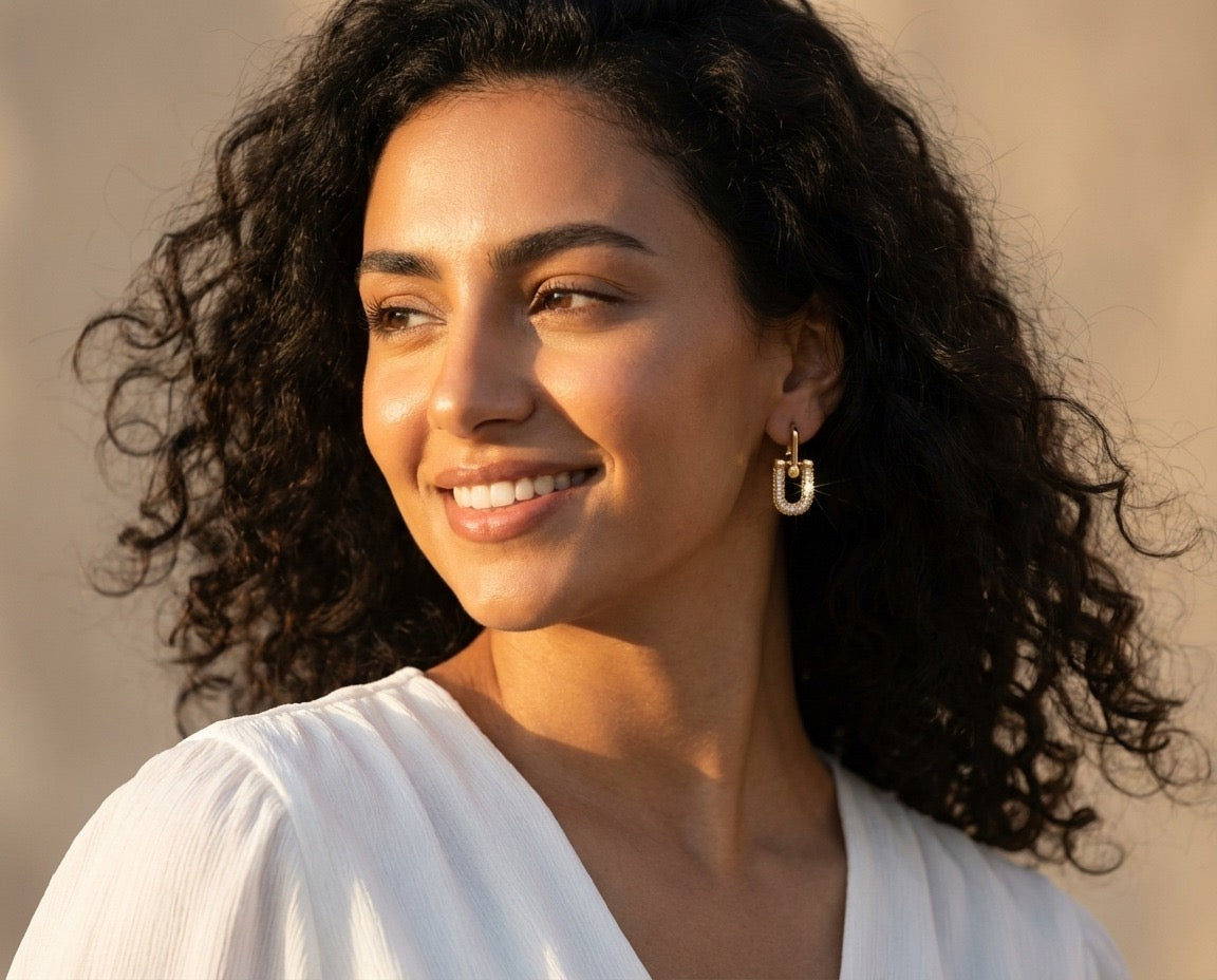 Pavé Paperclip Link Earrings