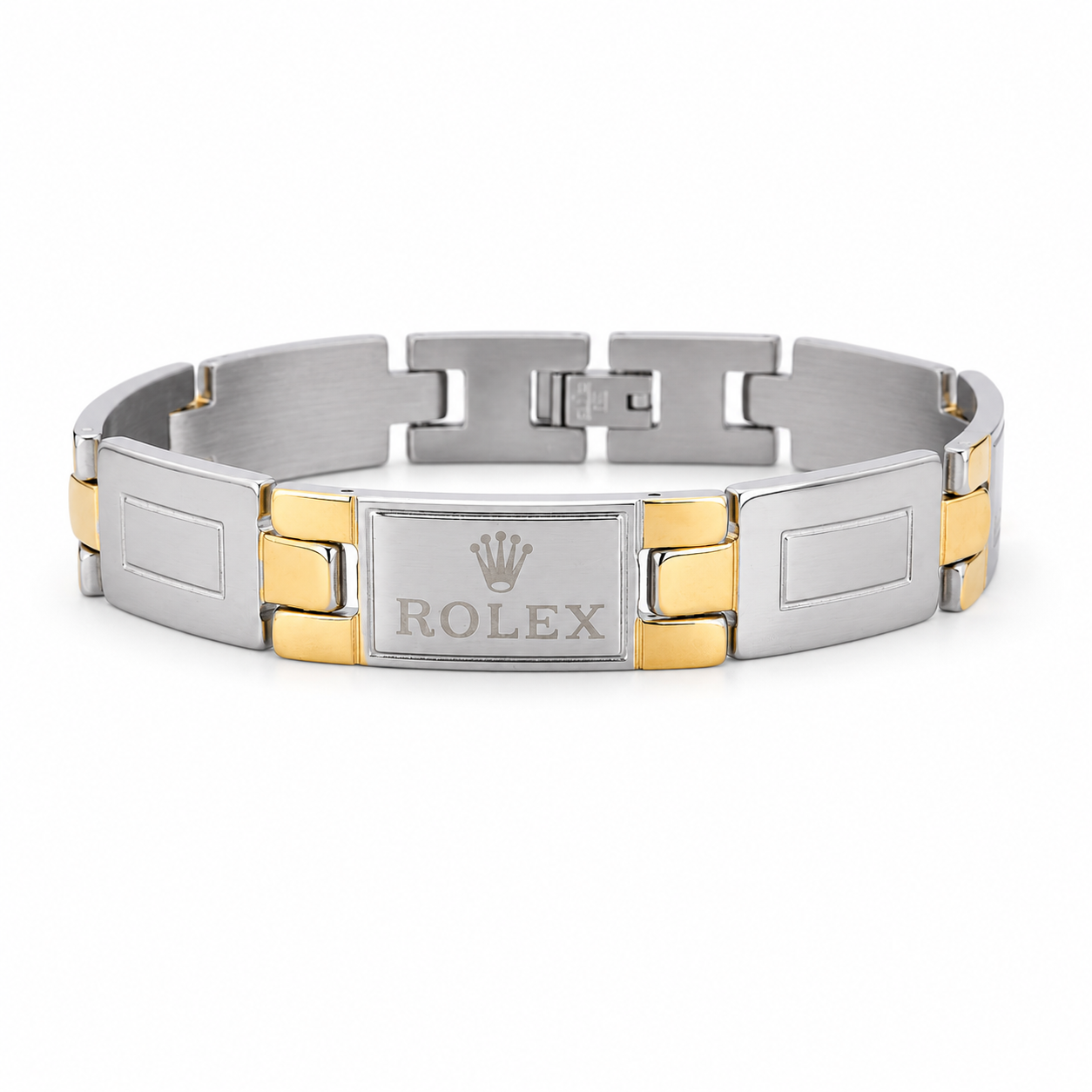 Crown Link Two-Tone Men’s Bracelet