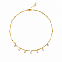 Dainty Crystal Drop Choker Necklace