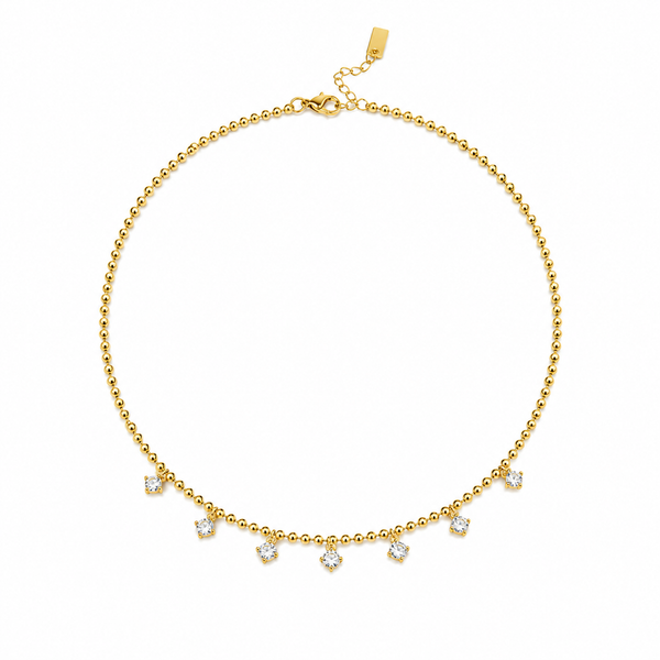 Dainty Crystal Drop Choker Necklace