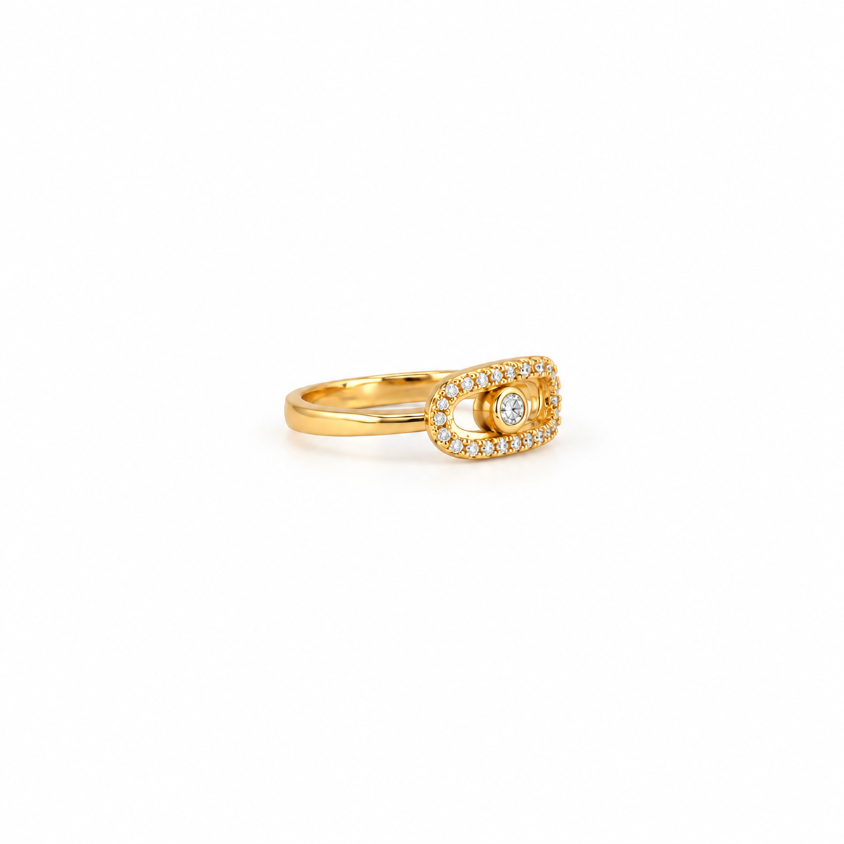 The Golden Orbit Zircon Ring