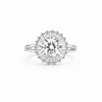Silver Radiance Halo Ring