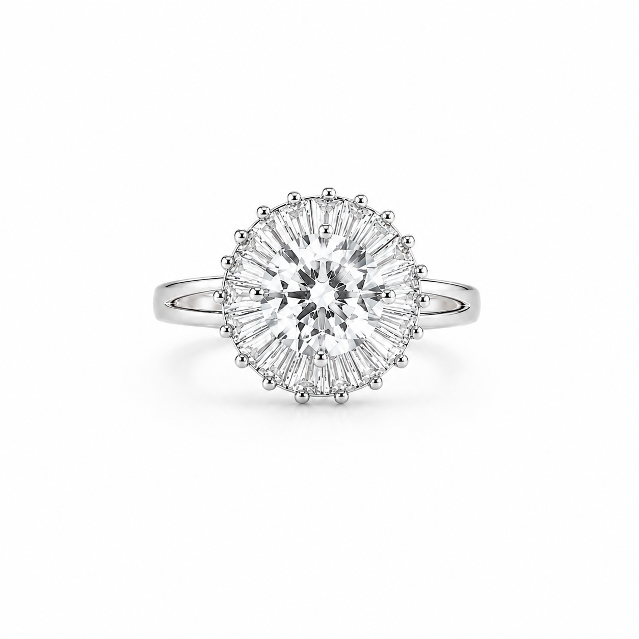 Silver Radiance Halo Ring