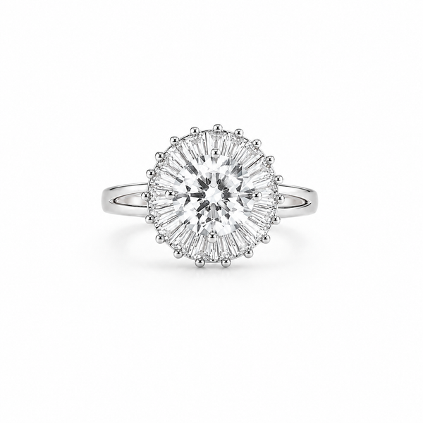 Silver Radiance Halo Ring