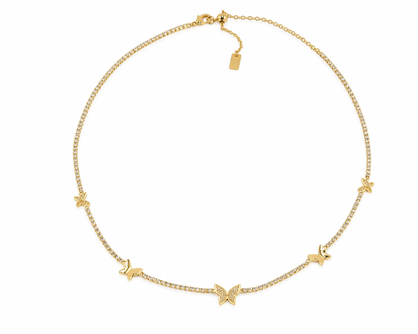 Butterfly Gold Choker Necklace