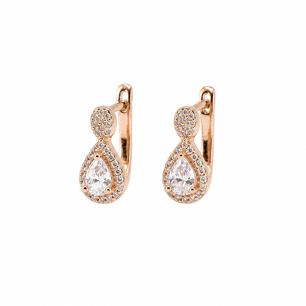 Luna Pear Drop Earrings – Rose Gold