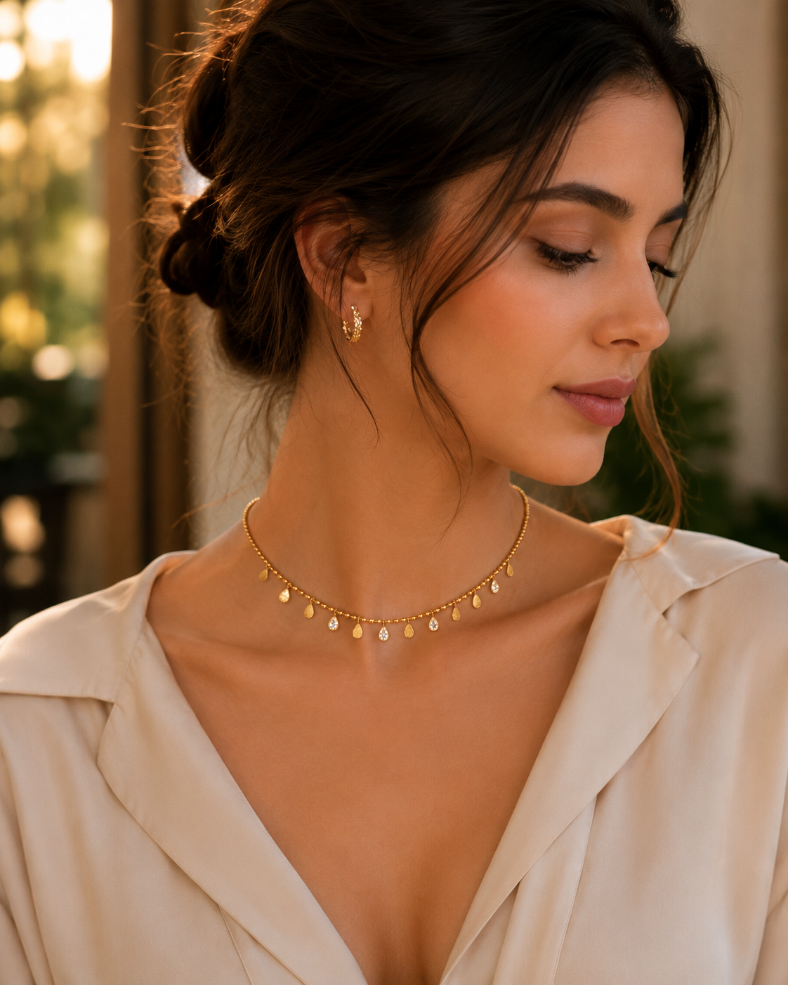 Golden Teardrop Choker