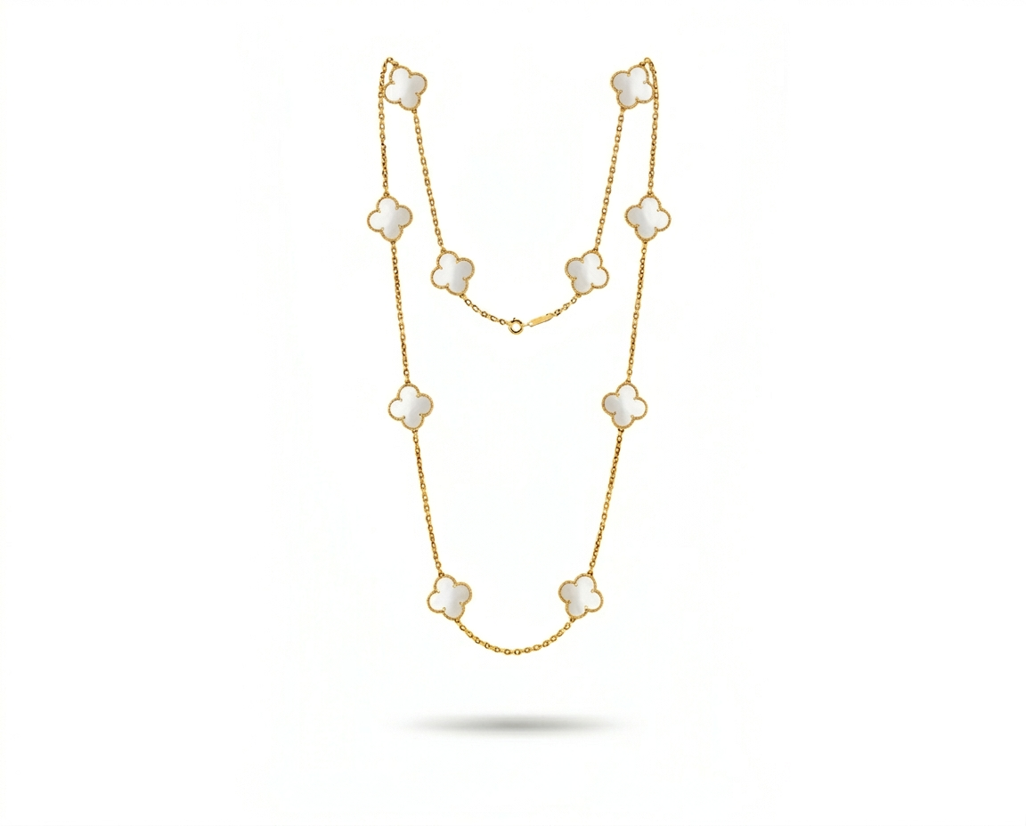 White Clover Long Necklace 35”