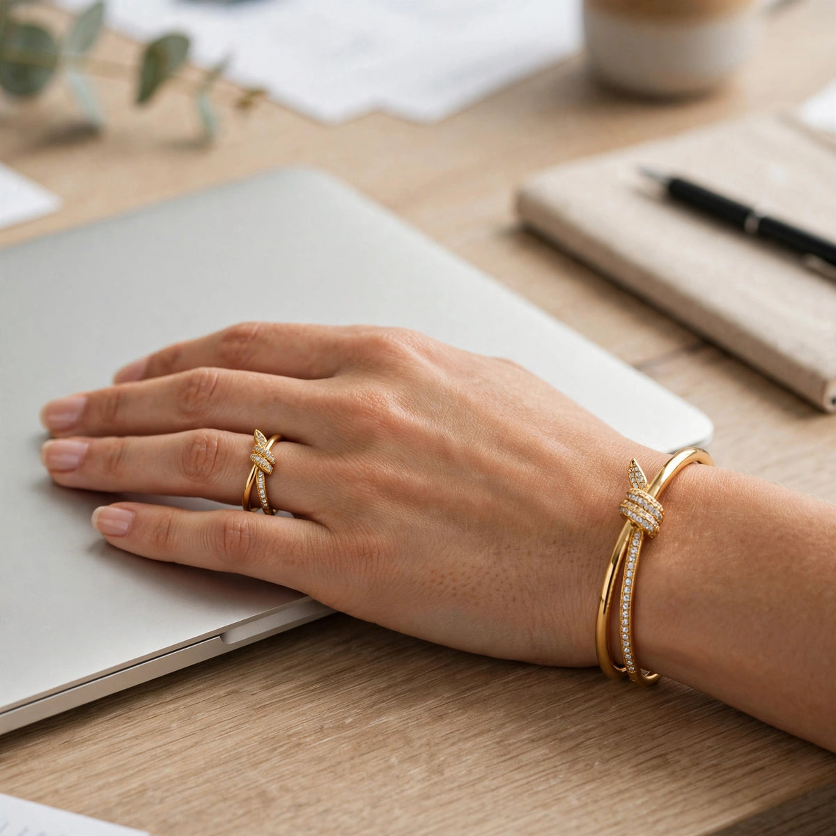 Knot Bangle & Ring Set
