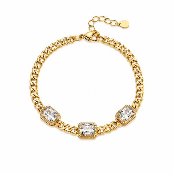 Celeste Trio Zircon Chain Bracelet