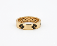 Midnight Blossom Gold Ring