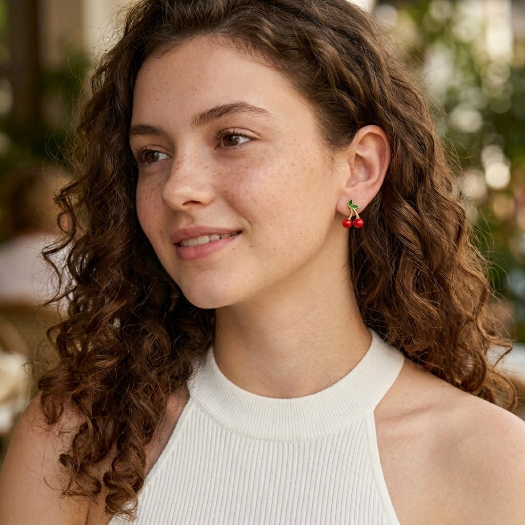 Cherry Drop Earrings