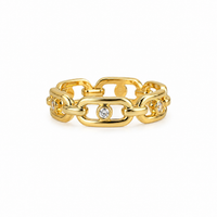 Crystal Link Chain Ring