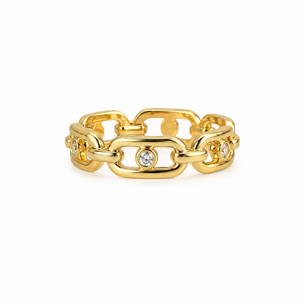Crystal Link Chain Ring