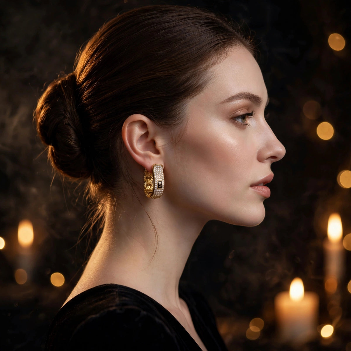 The Allure Gold Pavé Earrings