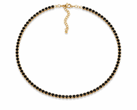 Black Crystal Gold Choker Necklace