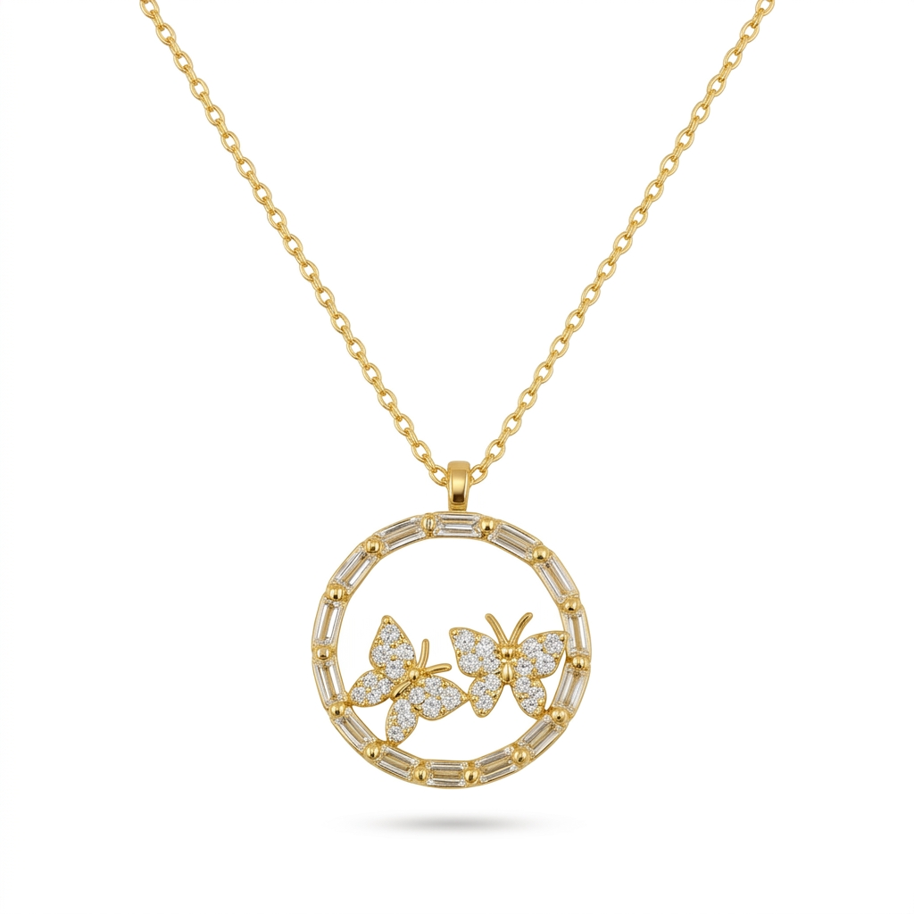 Aurélia Pavé Halo Necklace