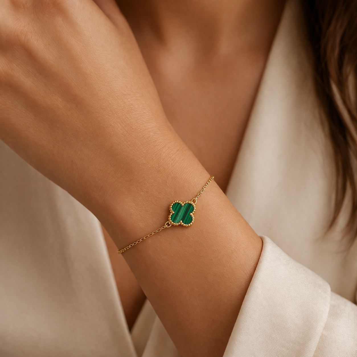 Emerald Clover Bracelet