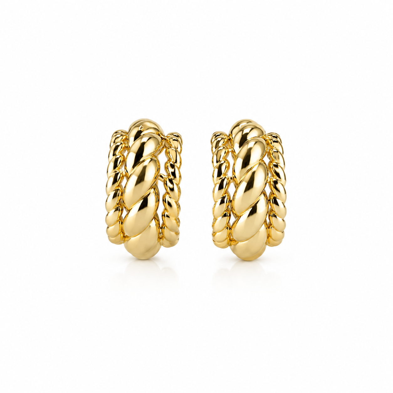 Valencia Braided Huggie Earrings
