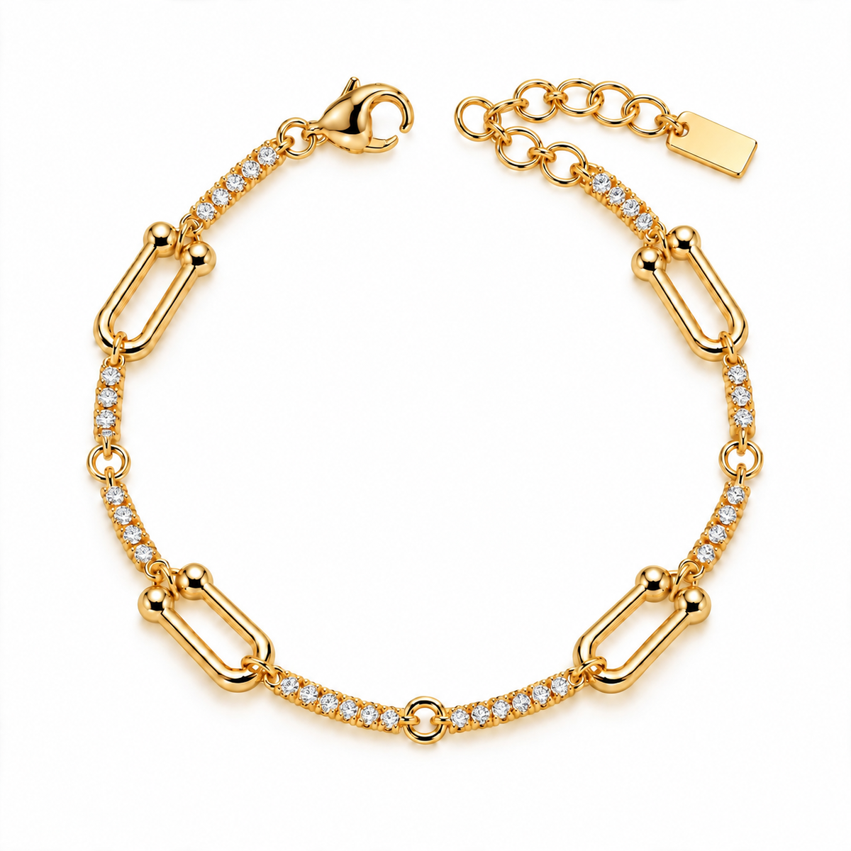 LIA Paperclip Pavé Bracelet