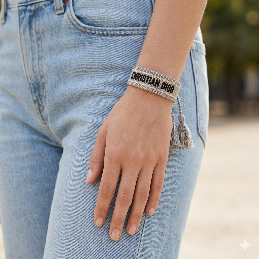 Silver Gray Woven Adjustable Bracelet – Luxury Inspired