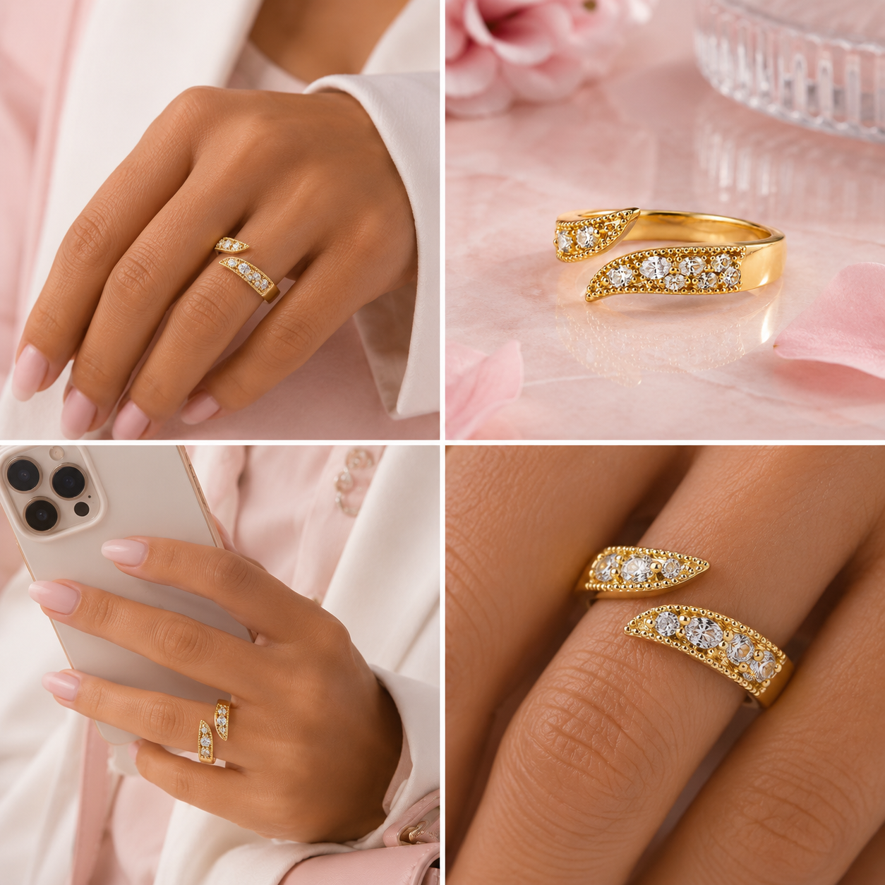 Crystal Wrap Adjustable Ring