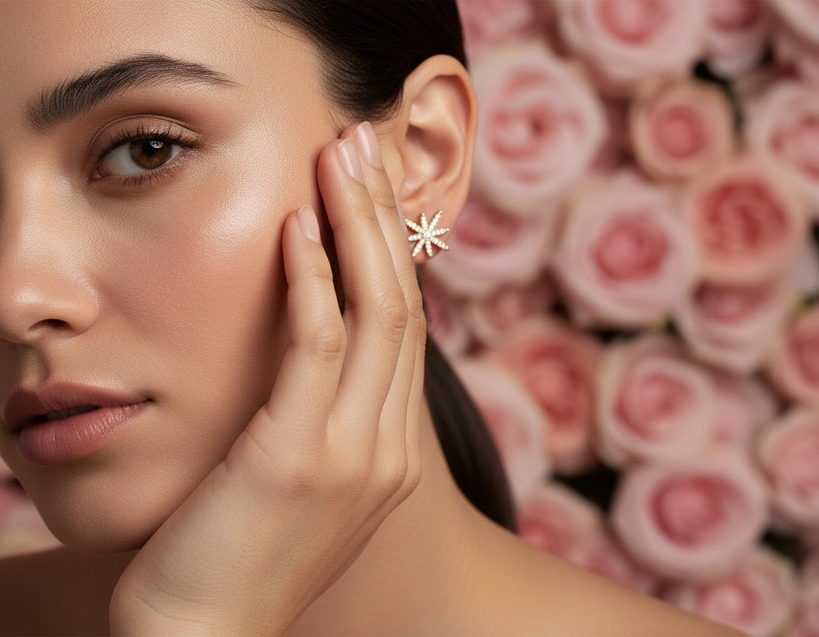 Crystal Starburst Stud Earrings