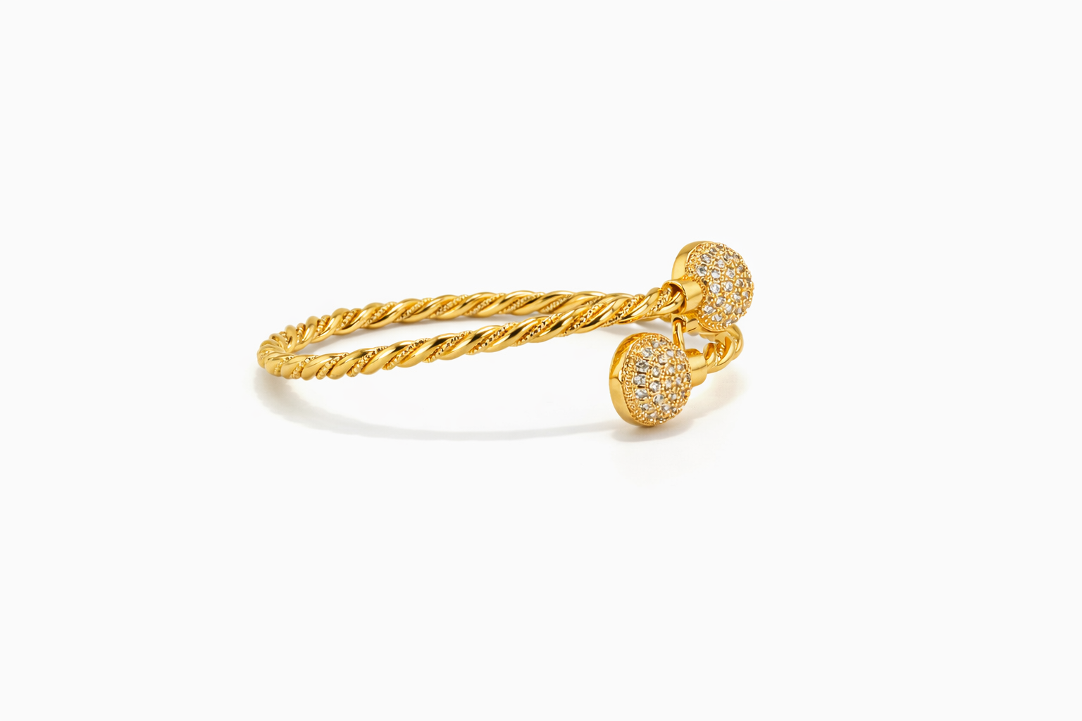 Aria Pavé Twist Gold Bracelet