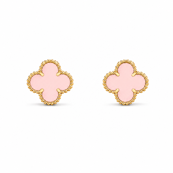 Pink Clover Studs