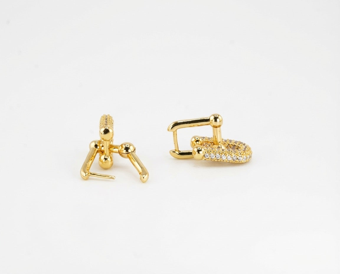 Pavé Paperclip Link Earrings